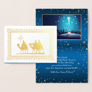 Star der Bethlehem Luxury Real Foil Weihnachtskart Folienkarte