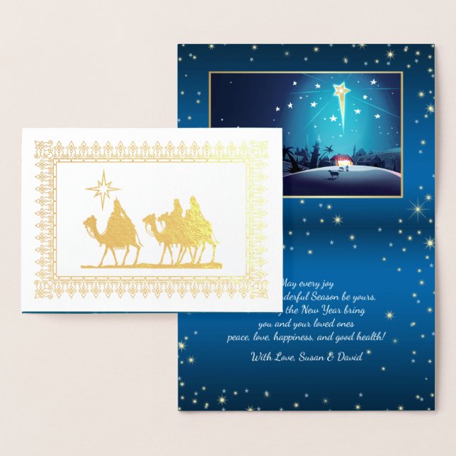 Star der Bethlehem Luxury Real Foil Weihnachtskart Folienkarte (Anzeige)