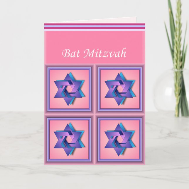 Star der David Bat Mitzvah-Karte Karte (Vorderseite)