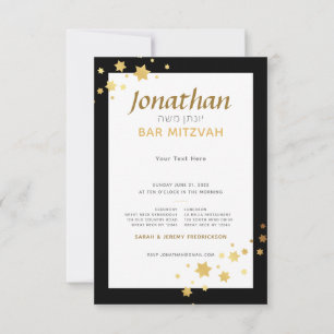 Star der David Elegant Bar Mitzvah Beilage Card