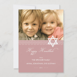 Star der David Hanukkah Foto Flat Card Feiertagskarte
