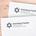 Star der David Modern Simple Chic Rücksendeadresse<br><div class="desc">Besteht aus modernen Serifen und Sans Serif Typografie mit einem Stern von David. Dieses wurde von Select Party Supplies entworfen,  exklusiv für Zazzle. Abrufbar unter: http://www.zazzle.com/store/selectpartysupplies</div>