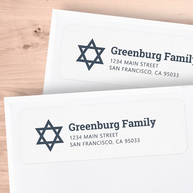 Star der David Modern Simple Chic Rücksendeadresse (Von Creator hochgeladen)