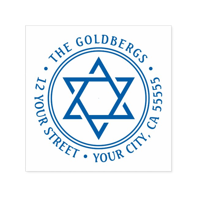 Star der David Rücksendeadresse Permastempel (Design)