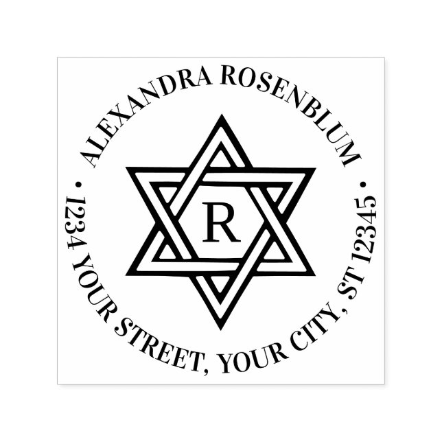 Star der ersten Rücksendeadresse von David #1 Permastempel (Design)