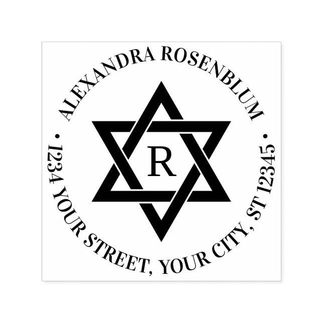 Star der ersten Rücksendeadresse von David #3 Permastempel (Design)