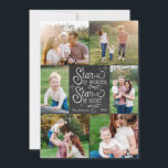 Star der Wunderweihnachtskarten mit sechs Bildern Feiertagskarte<br><div class="desc">Verwenden Sie unsere Weihnachtskarten mit sechs Aufnahmen und "Star of Wonder Star of Night"-Fotos und Chalkboard-Hintergrund, um Ihren Freunden und der Familie ein frohes Weihnachtsfest zu wünschen. BONUS: Der gemusterte Backer kann in ein anderes Muster und eine andere Farbe geändert werden. Gehen Sie zum Abschnitt "Diese Vorlage personalisieren" und klicken...</div>