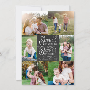 Star der Wunderweihnachtskarten mit sechs Bildern Feiertagskarte