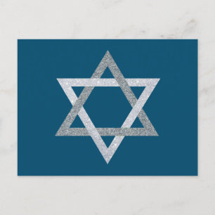 Star des David Hanukkah-Glitzer Postkarte
