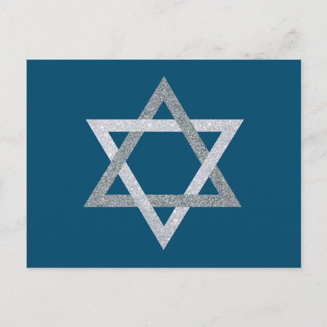 Star des David Hanukkah-Glitzer Postkarte (Vorderseite)