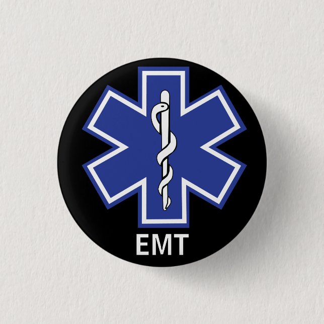 Star des Lebens EMS Medizinischer Notfalltechniker Button (Vorderseite)