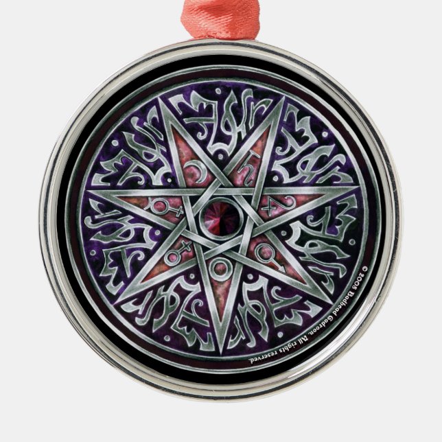 Star des Premium Round Ornament Aus Metall (Vorne)