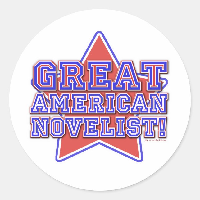 Star Design des großen amerikanischen Schriftstell Runder Aufkleber (Vorderseite)