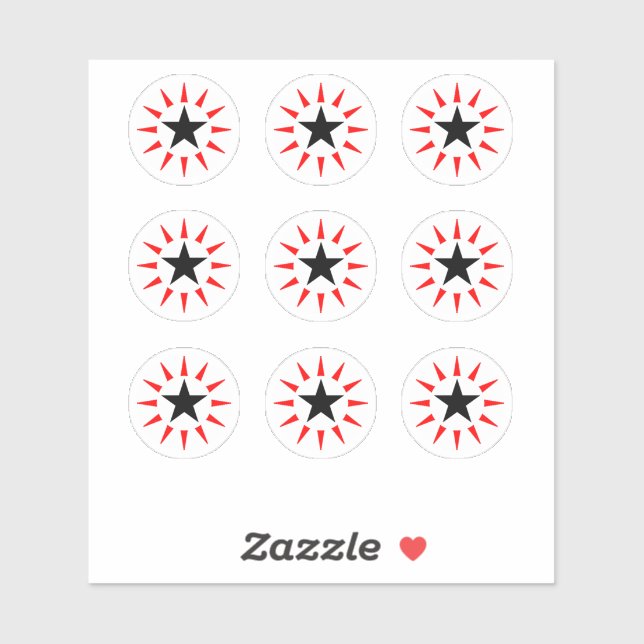 Star Design Pinball Maschine Rund Ziel Sticker (Blatt)