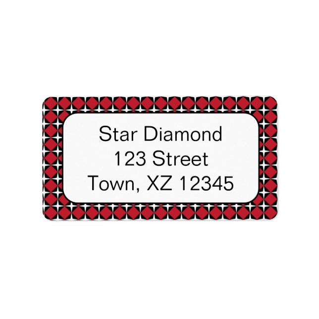 Star Diamonds Adressaufkleber (Vorne)