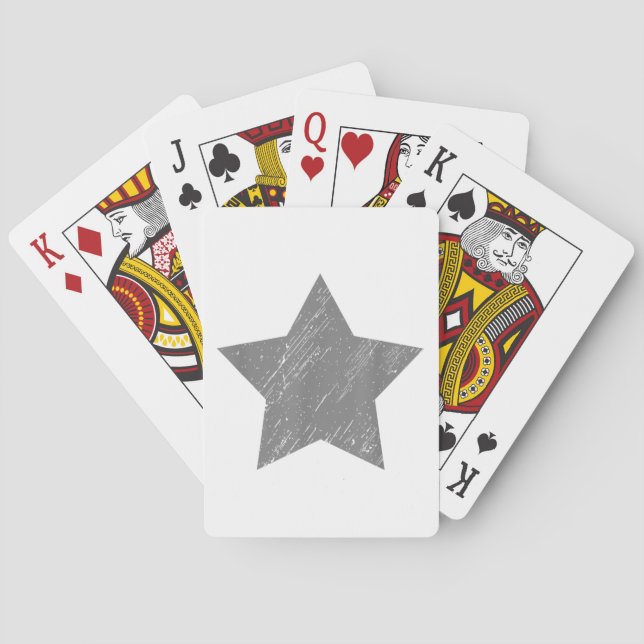 Star Distressed Grau Vintag Star Spielkarten (Rückseite)