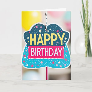 Star & Dots Happy Birthday Sign Birthday Card Einladung