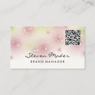 Star Dust Cursive Schriftart   QR Code Business Ca Visitenkarte