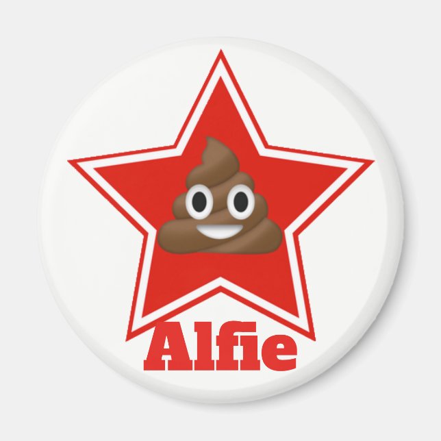 Star Emoji Poo personnalisiert Magnet (Vorne)