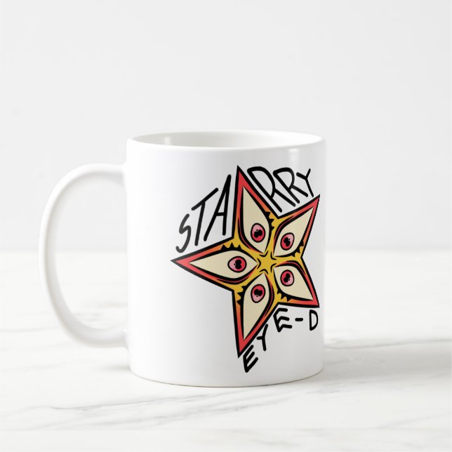 Star Eye Pink Yellow Red Kaffeetasse (Links)