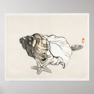 Star Fisch und Conchby Kōno Bairei (1844-1895) Poster