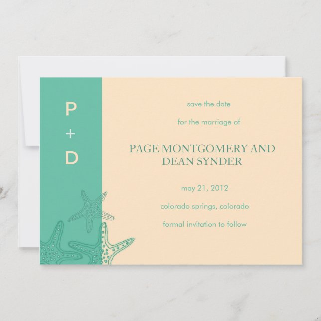 Star Fish - Speichern Sie die Datumskarten Save The Date (Vorderseite)