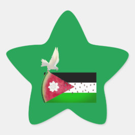 Star Free Palestine Heart Stern-Aufkleber