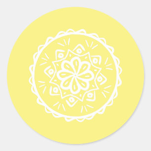 Star Fruit Mandala Runder Aufkleber