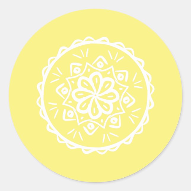 Star Fruit Mandala Runder Aufkleber (Vorderseite)