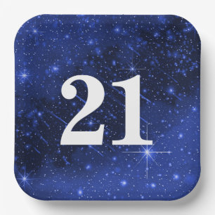 Star Galaxy für das 21. Geburtstag Party Pappteller