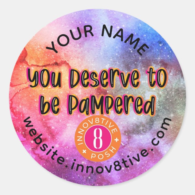 Star Galaxy Innov8tive Posh Label Runder Aufkleber (Vorderseite)