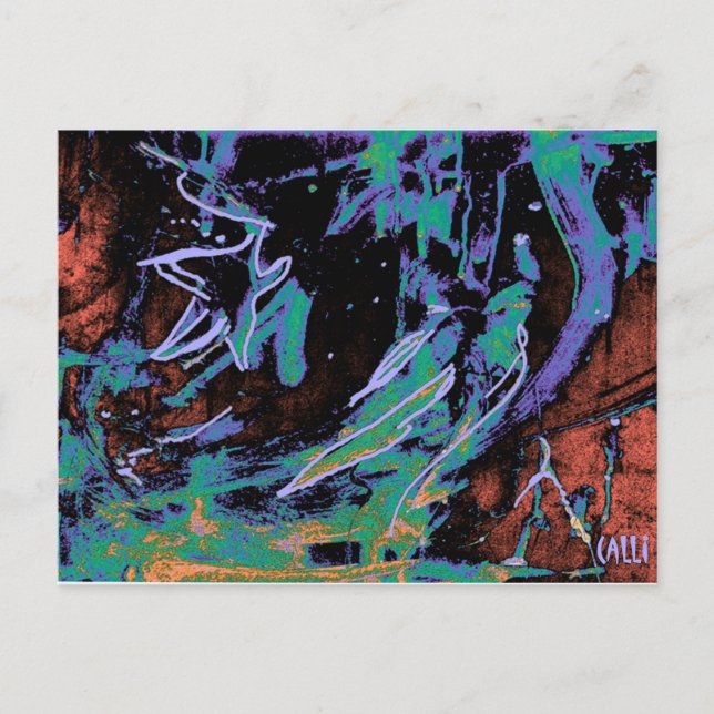 "Star Gazing" Colorful Art Postcard Postkarte (Vorderseite)