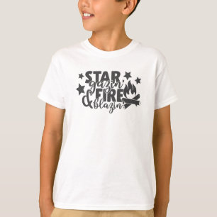 Star Gazing Feuer Blazing Cooles Camping Feuer T-Shirt