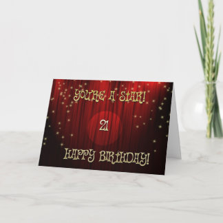 Star Geburtstag 21 Karte