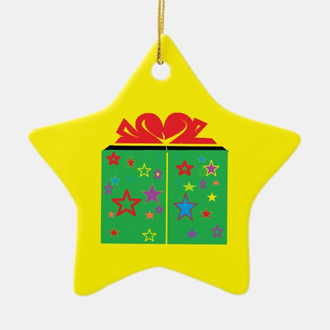 Star geformt mit einem Geschenk Personalisierten W Keramik Ornament (Vorne)