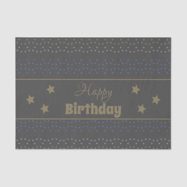 Star Gemustert dunkelgraues Gewebepapier zum Gebur Seidenpapier (Vorderseite)