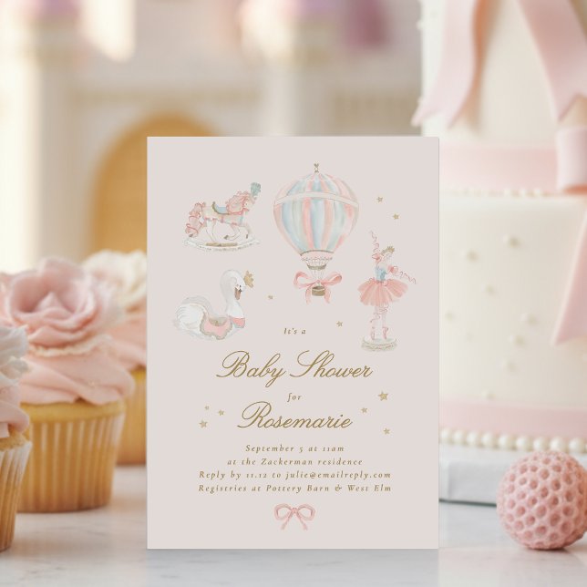 Star Girl Princess Fairytale Ballerina Baby Shower Einladung (Von Creator hochgeladen)