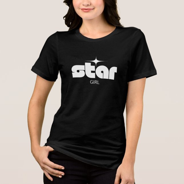 Star Girl Retro Y2K Typografie (weiß) Tri-Blend Shirt (Vorderseite)
