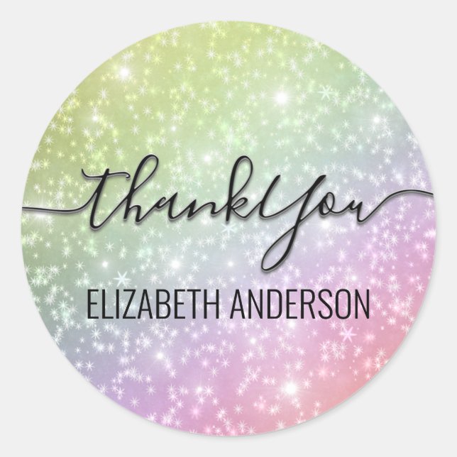 Star Glitzer Runder Aufkleber (Vorderseite)