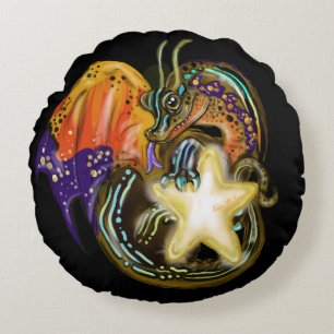 Star Glow Dragon Rundes Kissen