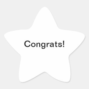 Star & Glückwunsch! Stern-Aufkleber