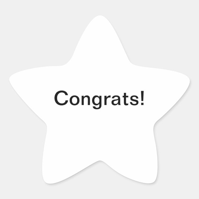 Star & Glückwunsch! Stern-Aufkleber (Vorderseite)