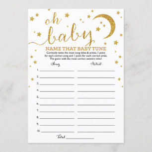 Star Gold Glitzer Name, dass Baby Tune Spiel Einladung