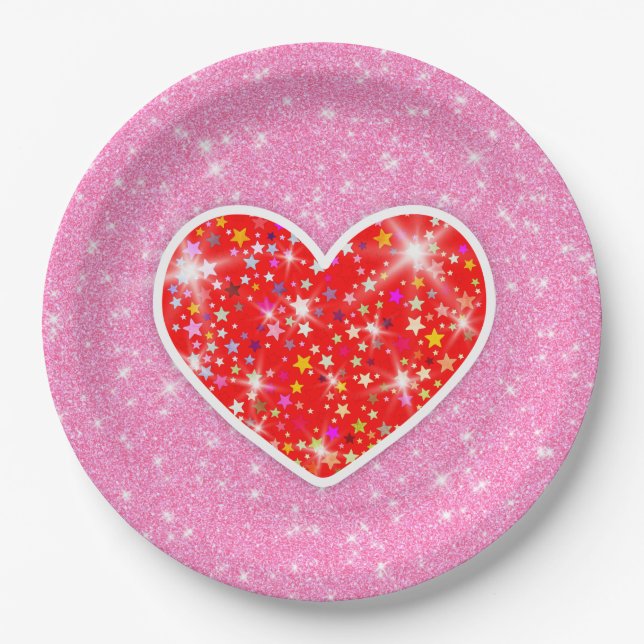 Star Heart Pappteller (Vorderseite)