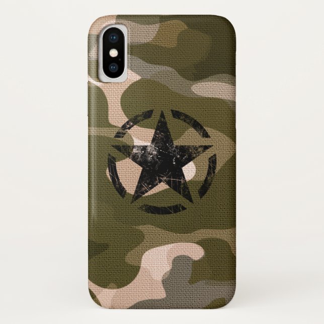 Star im Burlap-Stil Case-Mate iPhone Hülle (Rückseite)
