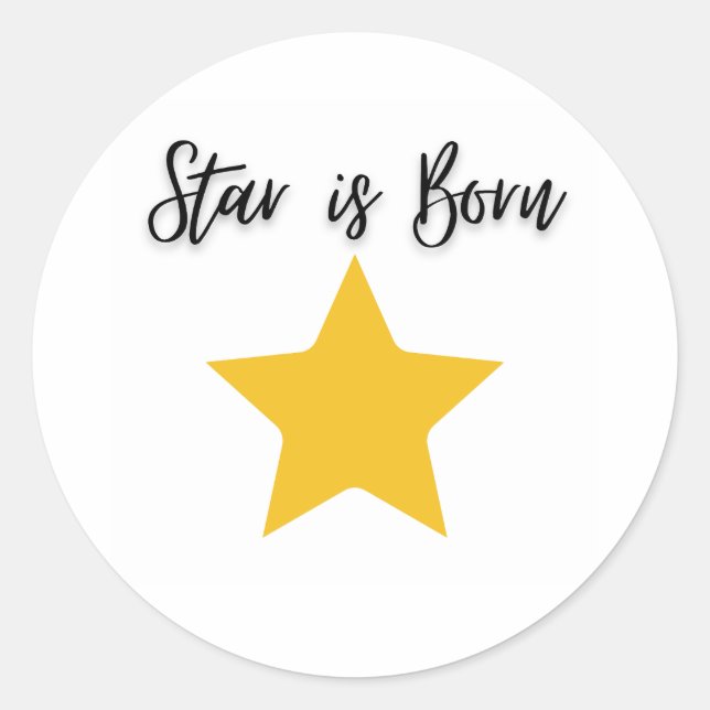 Star ist Geborener Sticker (Vorderseite)