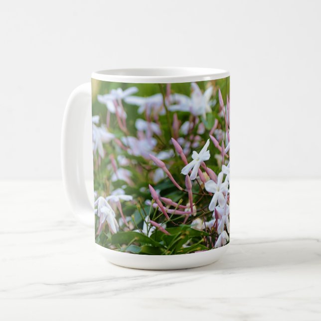 Star Jasmine Blume Blumenrosa Tasse Kaffee Cup (Vorderseite Links)