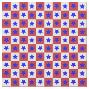 Star Karo in Rot, Weiß und Blau Stoff