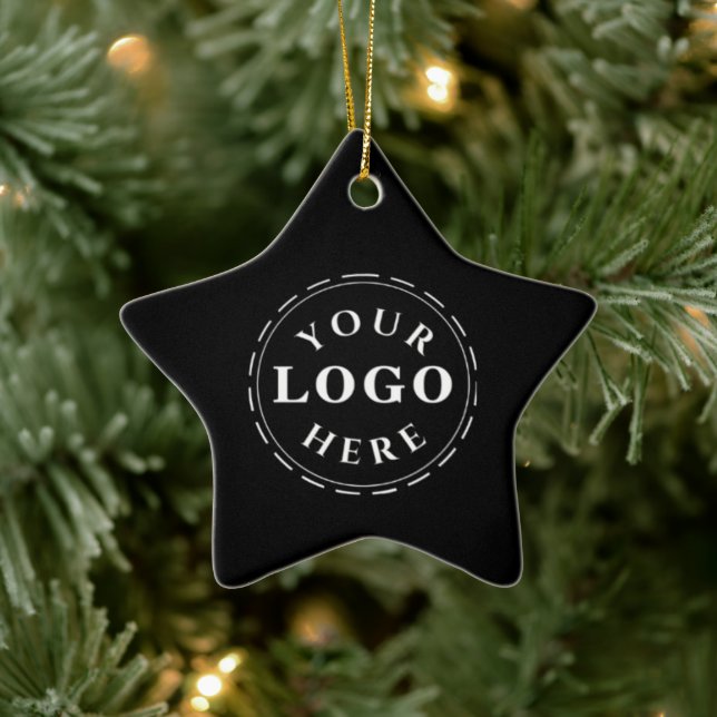 Star Keramik Ornament mit individuellem Logo und Q (Baum)