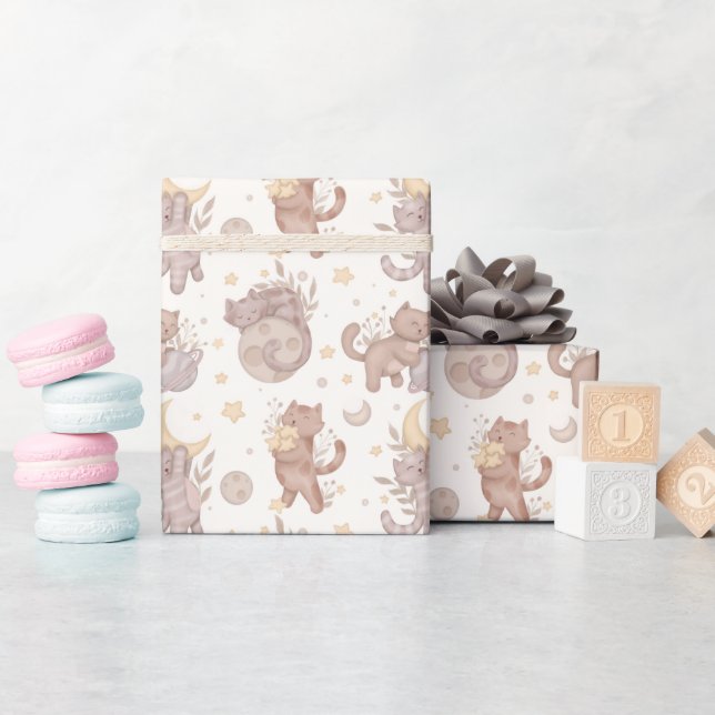 Star Kittens Geschenkpapier (Babyparty)
